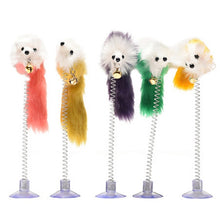 Load image into Gallery viewer, Random Colour Plastic Cat Toys Feather Funny Cat Mice Shape 20 x 10cm False Mouse Pet Products Bottom Sucker Elastic
